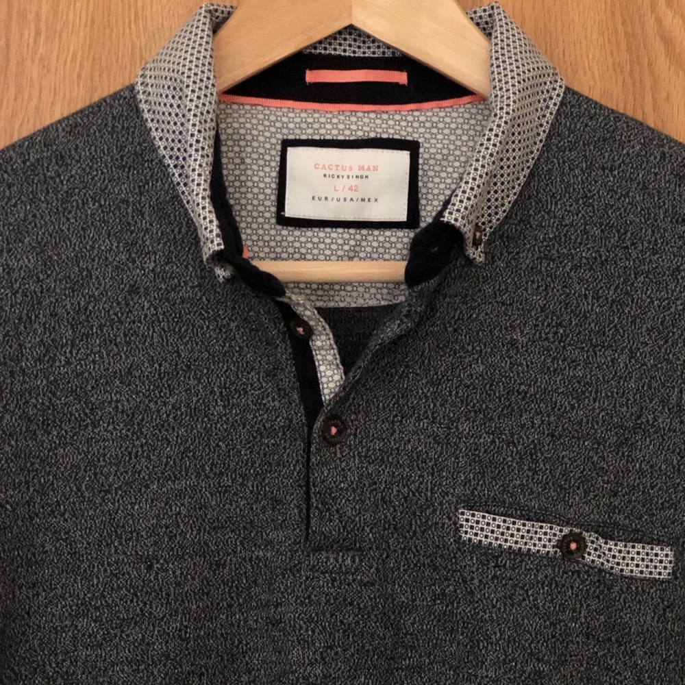 Cactus Man by Ricky Singh Men's Polo Shirt Size: L